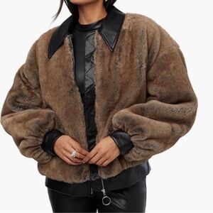 WeWoreWhat Faux Fur Bomber Jacket